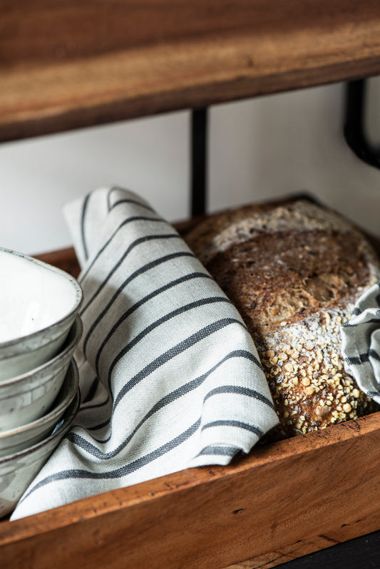 IB Laursen Geschirrtuch Küchentuch streifen beige schwarz