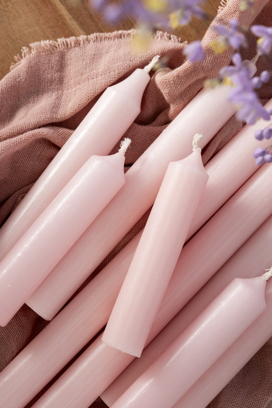 IB Laursen Stabkerze hellrosa rustikal 2,2 cm Ø
