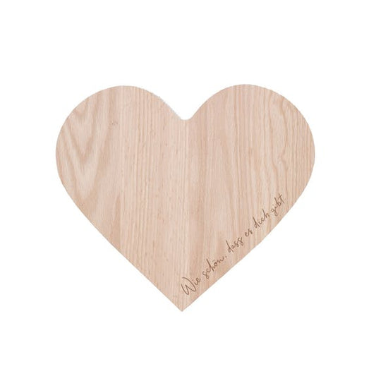 Eulenschnitt Herzform Brett "Wie schön, dass es dich gibt"