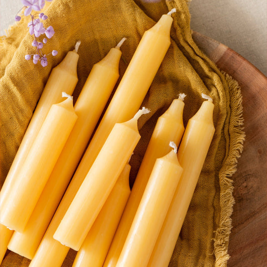 IB Laursen Rustikale Stabkerze gelb