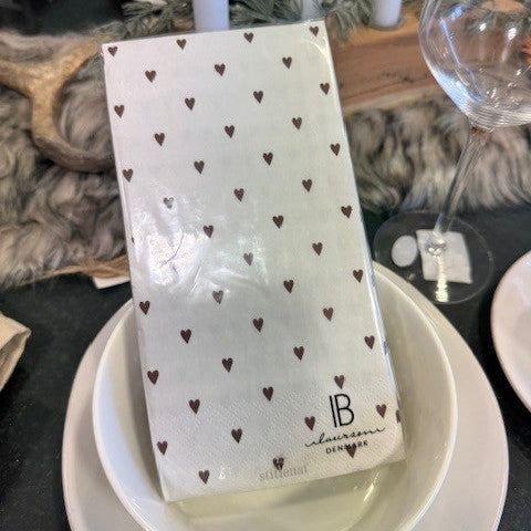 IB Laursen Servietten mit braunen Herzen