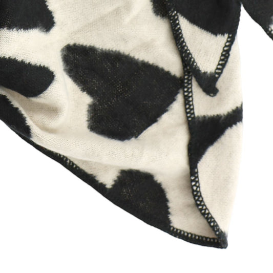 Lot83 Schal Luna Schwarz mit Herzprint