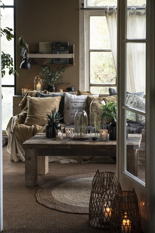 IB Laursen Kerzenhalter mit Rattan Geflecht