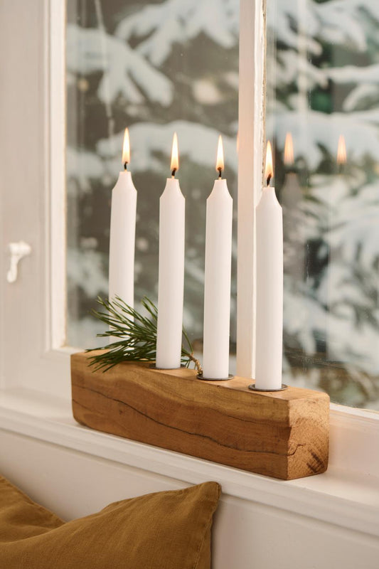 IB Laursen Holzblock Kerzenhalter Unika für 4 Stabkerzen