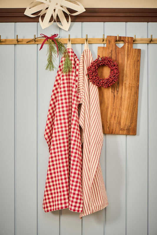 IB Laursen Geschirrtuch Ingrid rot natur gestreift