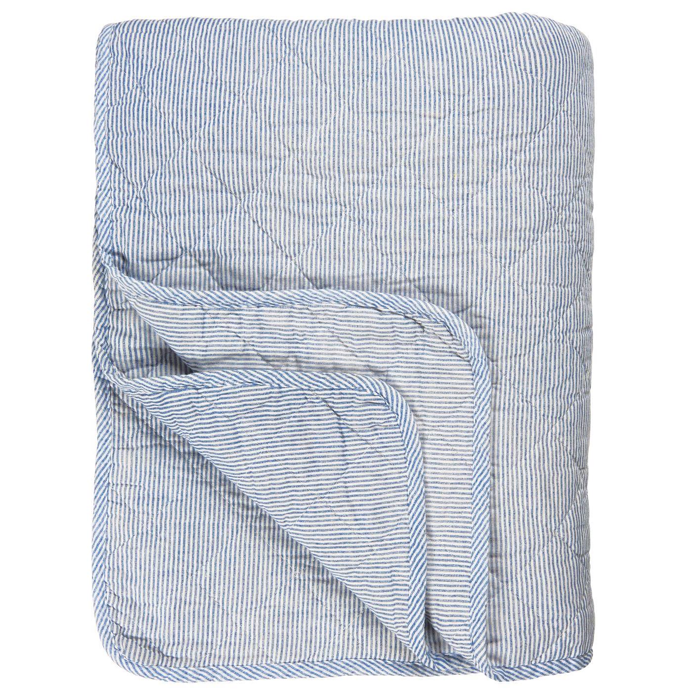 IB Laursen Quilt blau weiß gestreift