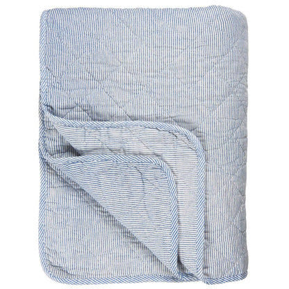 IB Laursen Quilt blau weiß gestreift