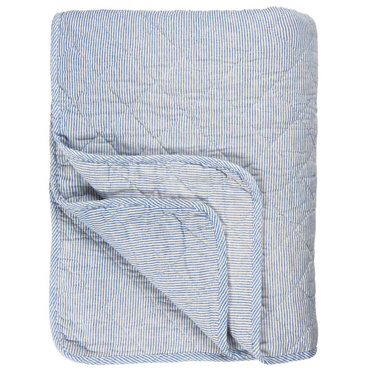 IB Laursen Quilt blau weiß gestreift