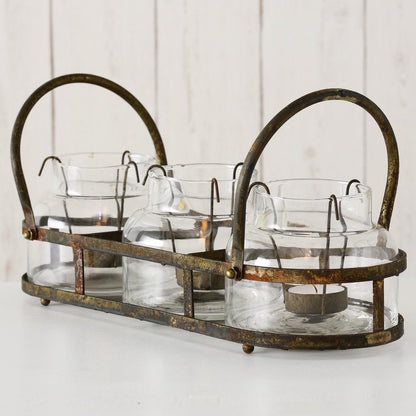 Boltze Teelichthalter Zuma Edelrost Optik