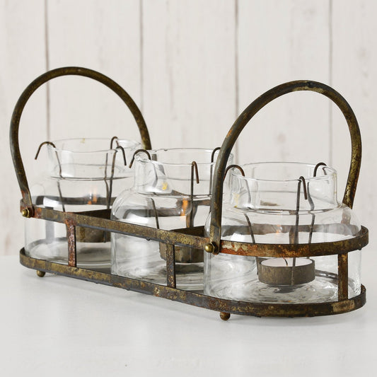 Boltze Teelichthalter Zuma Edelrost Optik