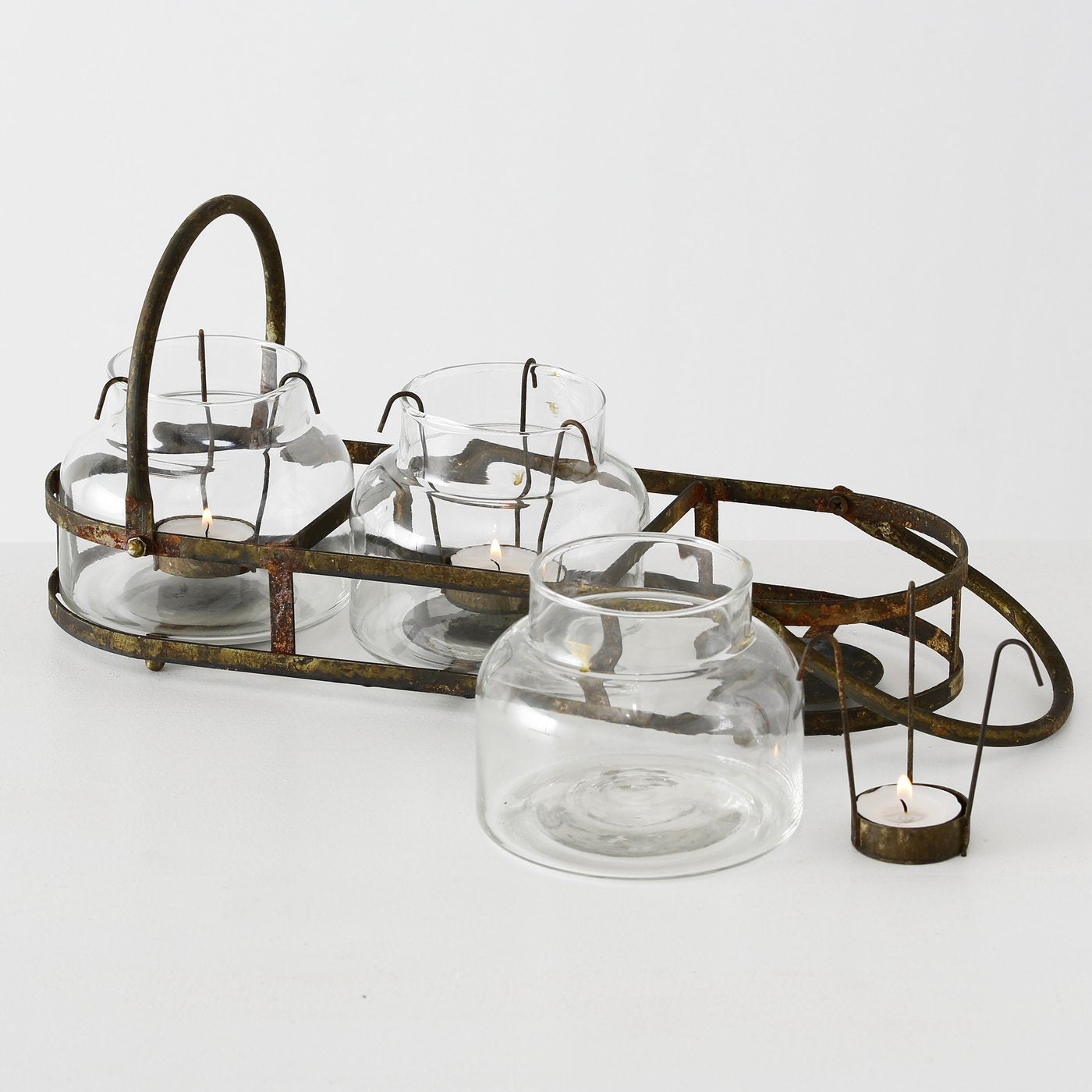 Boltze Teelichthalter Zuma Edelrost Optik