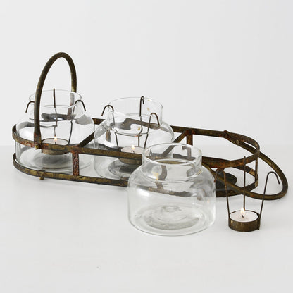 Boltze Teelichthalter Zuma Edelrost Optik