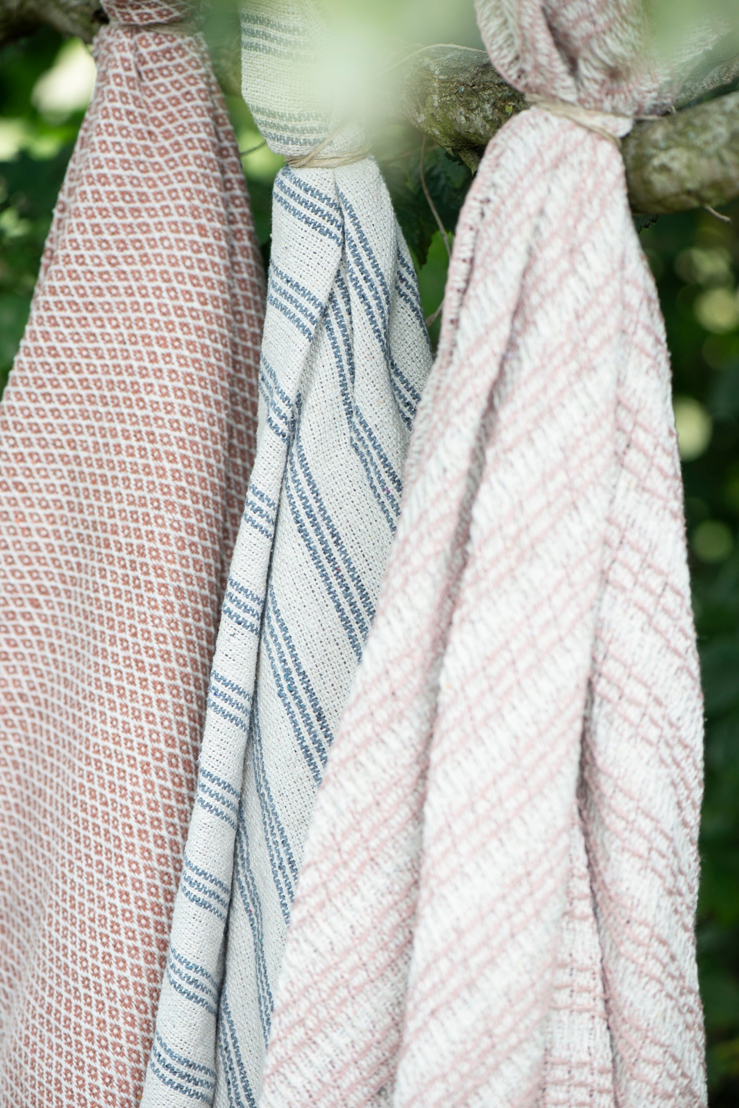 IB Laursen Plaid creme hellblau gestreift