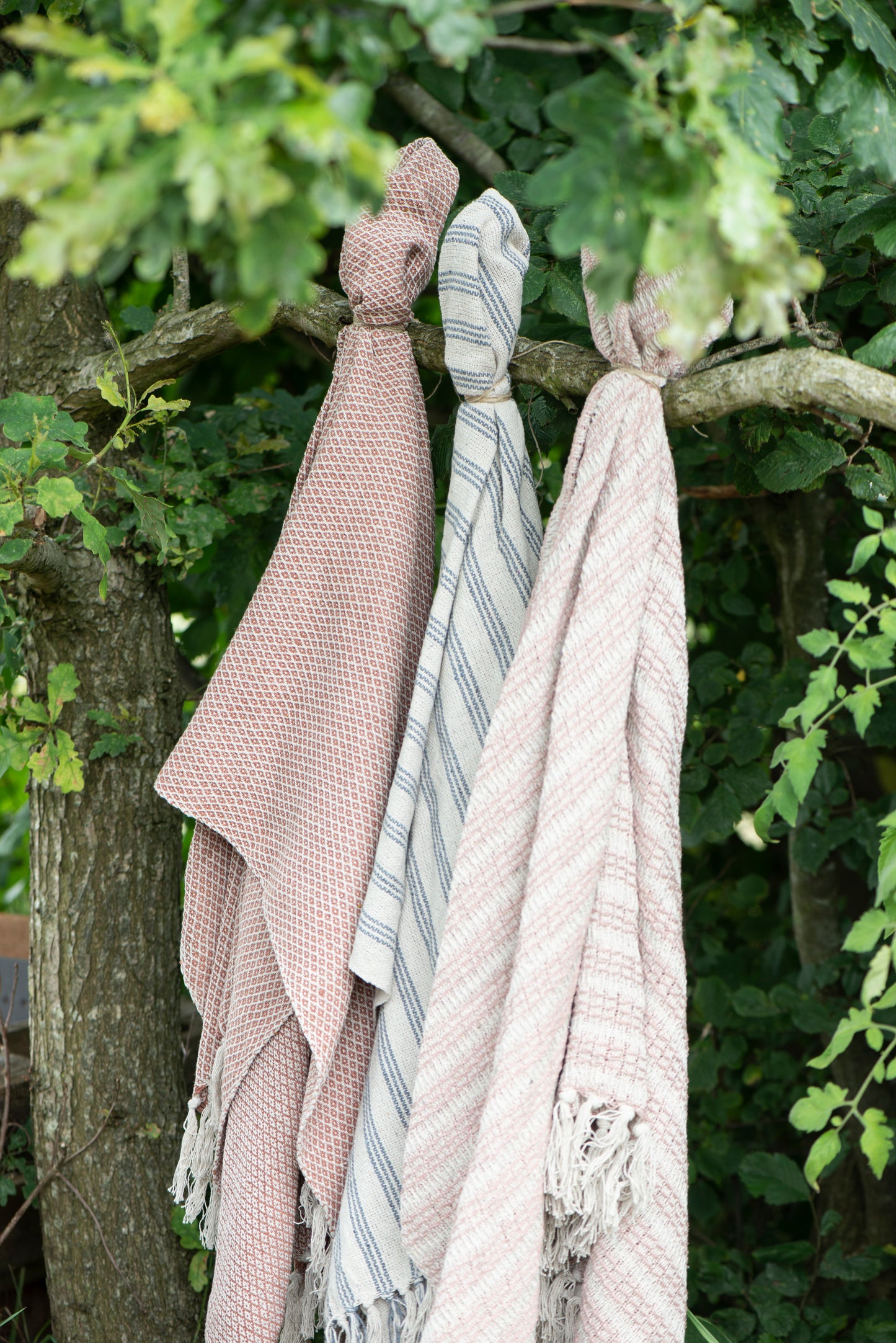 IB Laursen Plaid creme hellblau gestreift