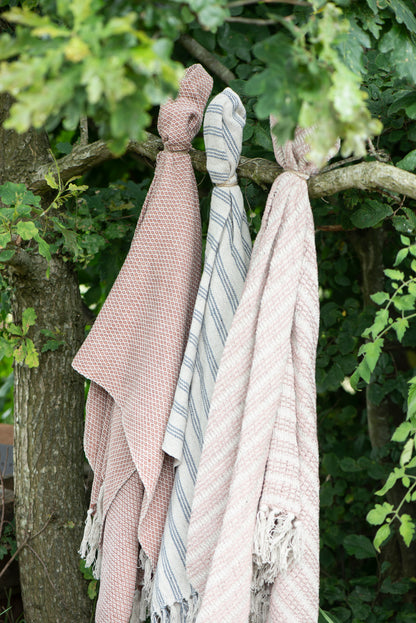 IB Laursen Plaid creme hellblau gestreift