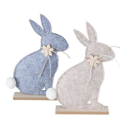 Boltze Deko Aufsteller Hase Filz Holz Bunny