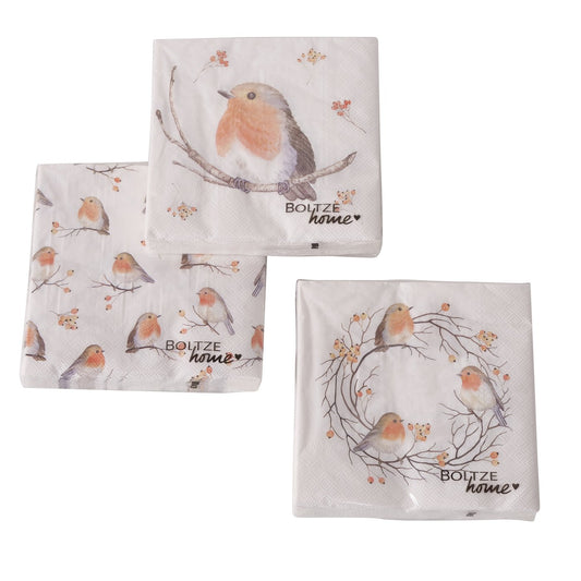 Boltze Papier Servietten Vogel Motiv Ruby