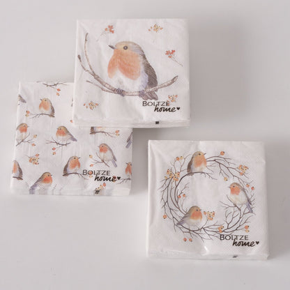 Boltze Papier Servietten Vogel Motiv Ruby