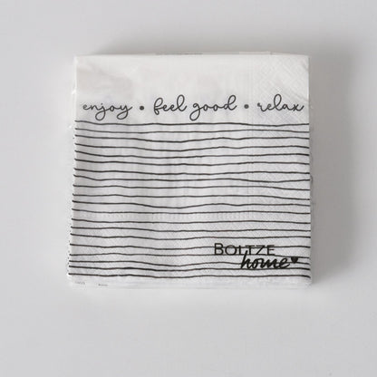 Boltze Maritime Papier Servietten Salted schwarz gestreift