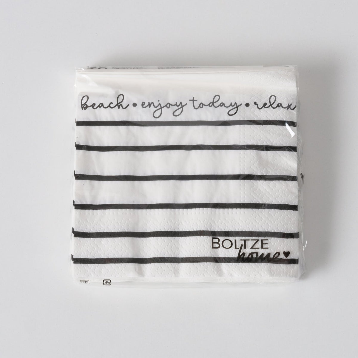 Boltze Maritime Papier Servietten Salted schwarz gestreift