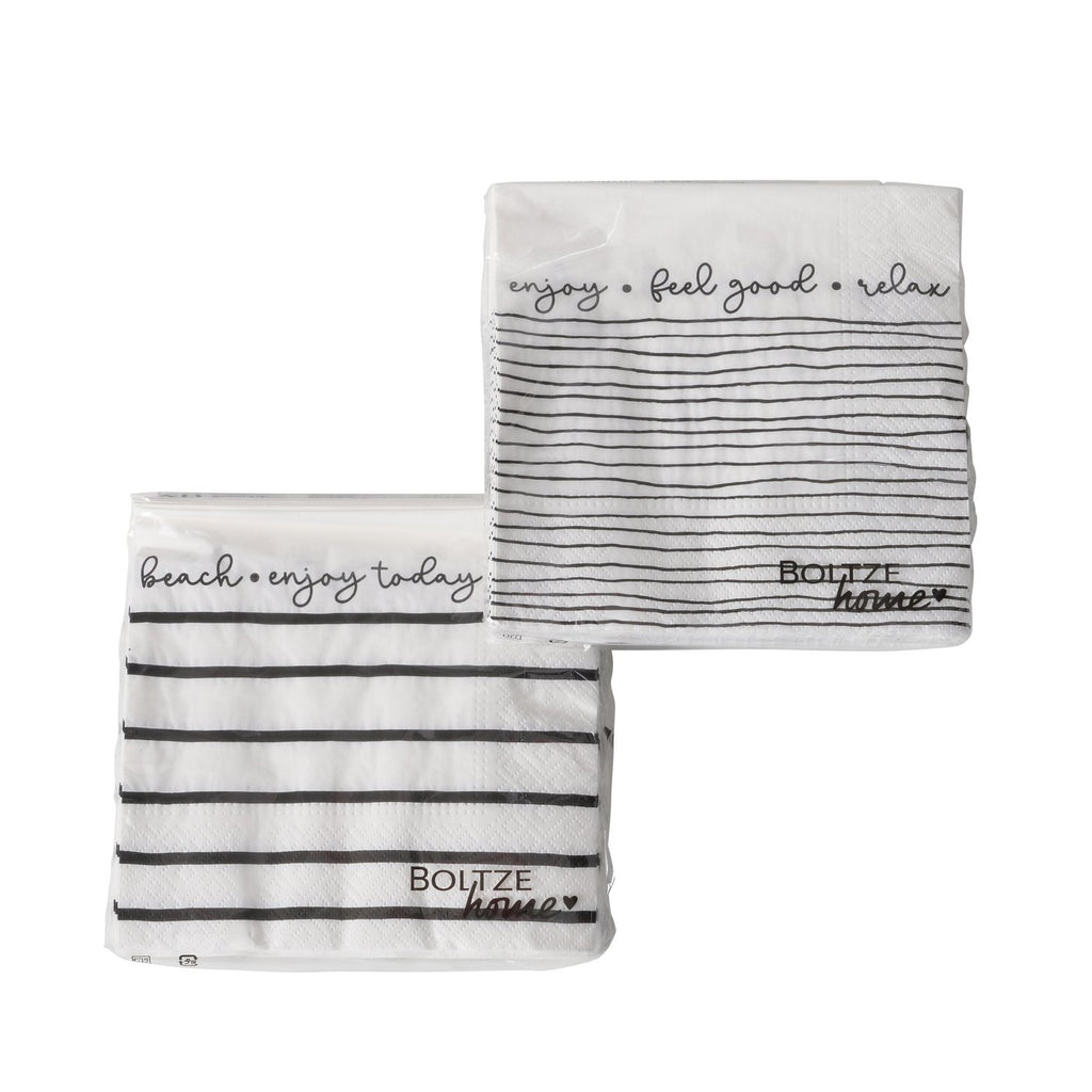 Boltze Maritime Papier Servietten Salted schwarz gestreift