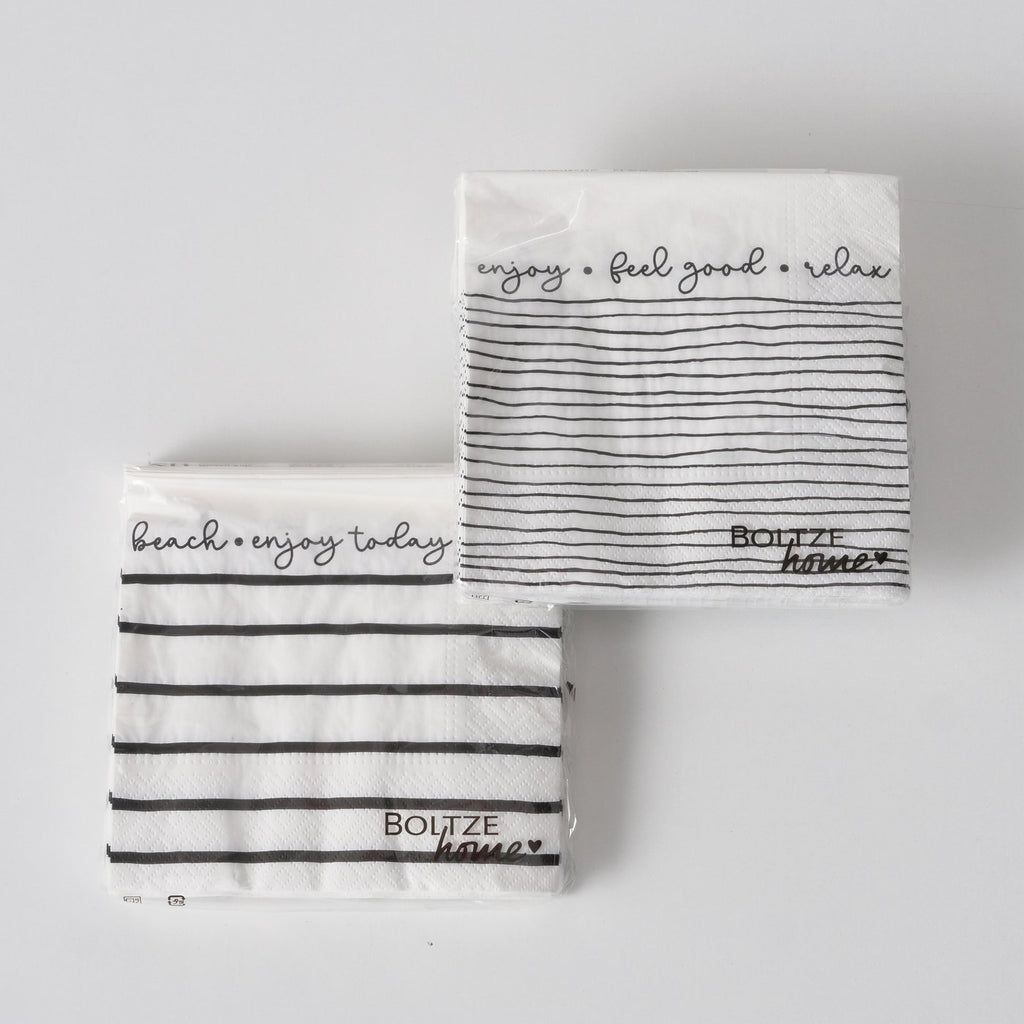 Boltze Maritime Papier Servietten Salted schwarz gestreift