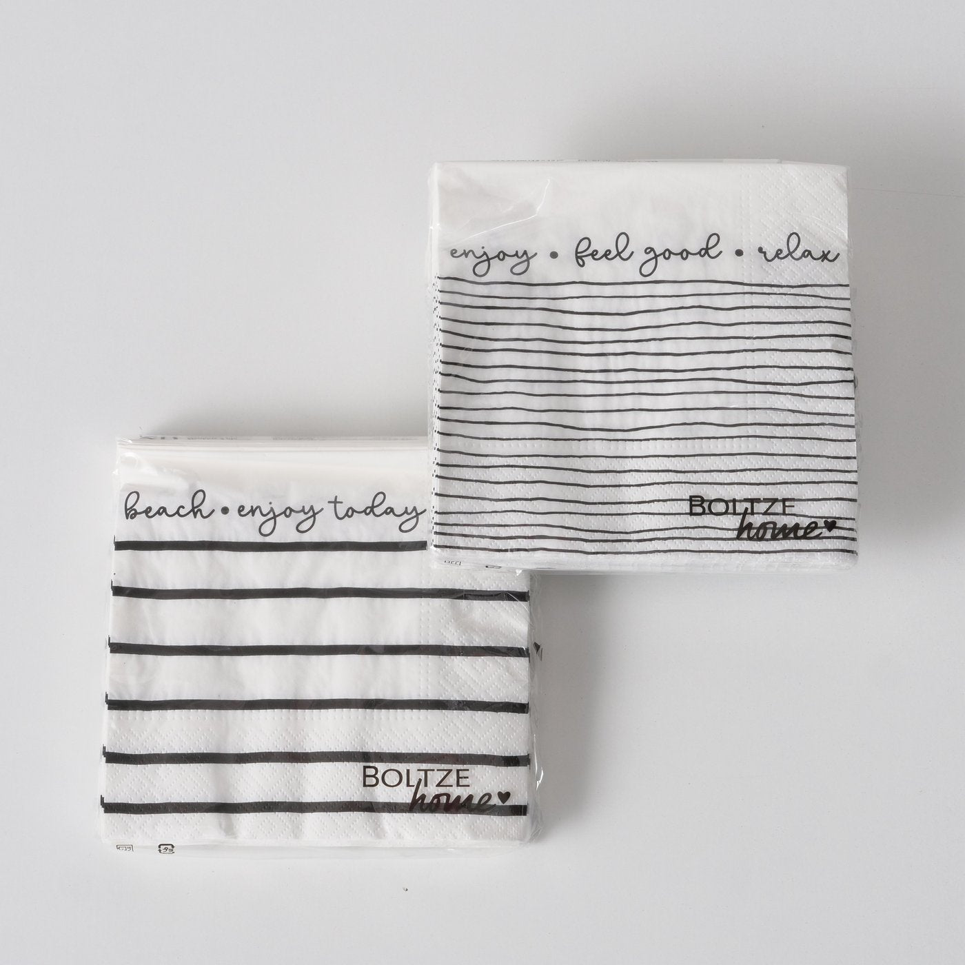 Boltze Maritime Papier Servietten Salted schwarz gestreift