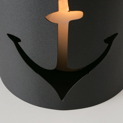 Boltze Windlicht Jannes Maritim mit Anker schwarz