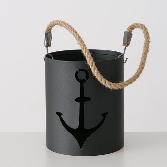 Boltze Windlicht Jannes Maritim mit Anker schwarz