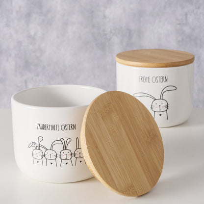 Boltze Vorratsdose mit Bambus Deckel Hase Hoppy
