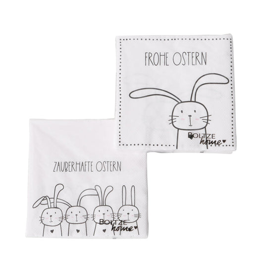 Boltze Oster Papier Servietten Hasen Motiv Hoppy