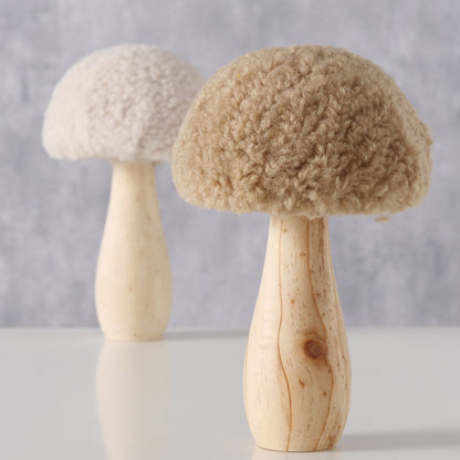 Boltze großer Deko Pilz aus Holz & Textil Plushy