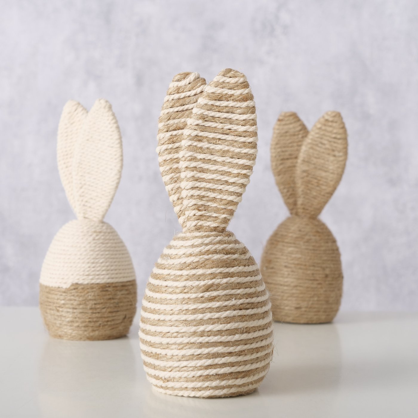 Boltze Dekoaufsteller Nalio Hase Ei stehend aus Jute