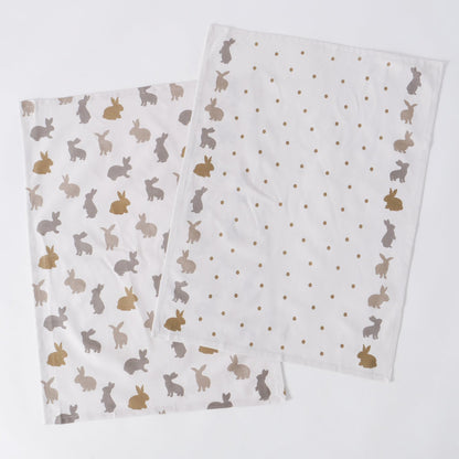 Boltze Geschirrtücher 2er Set Tinka mit Hasen Motiv