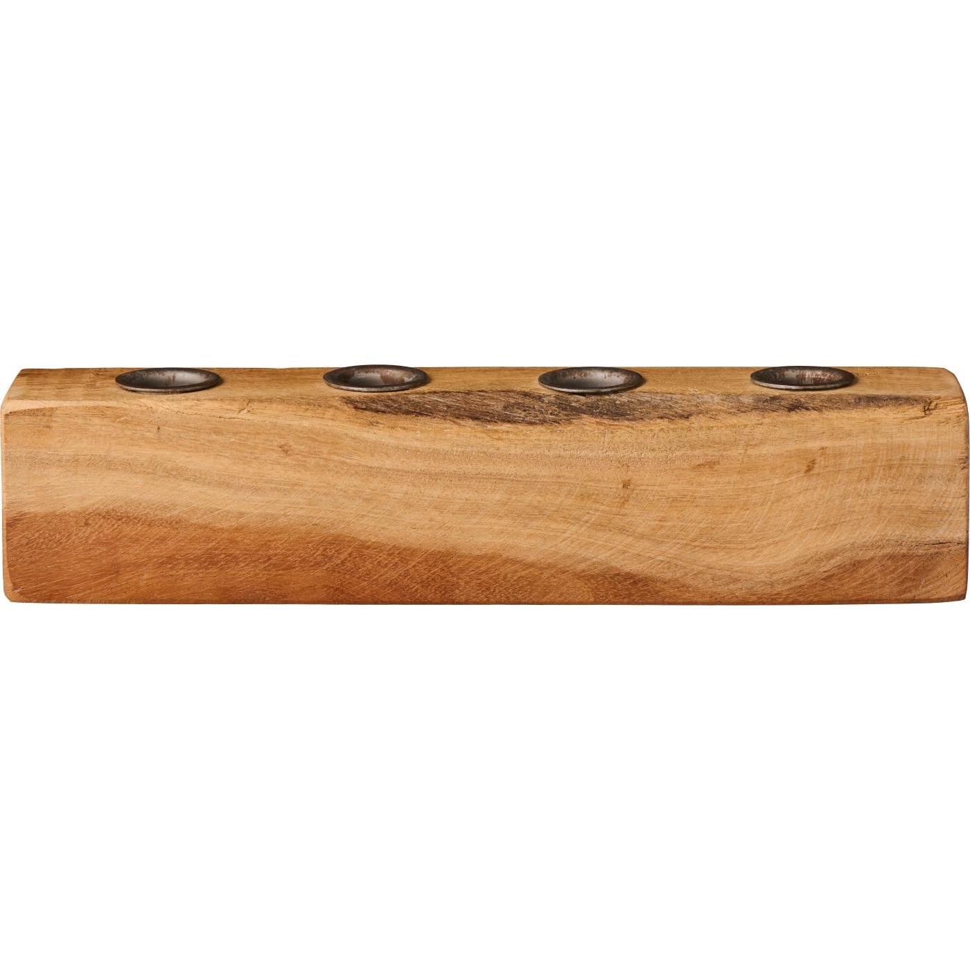 IB Laursen Holzblock Kerzenhalter Unika für 4 Stabkerzen