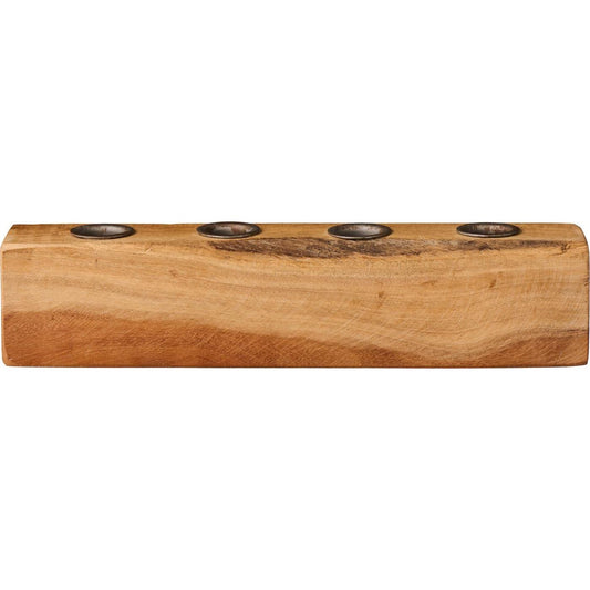 IB Laursen Holzblock Kerzenhalter Unika für 4 Stabkerzen