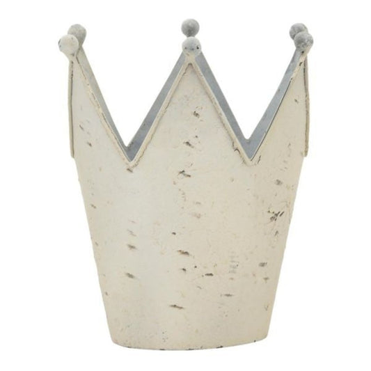 Exner Behälter Krone Clair Blanc Shabby weiß 18 cm H
