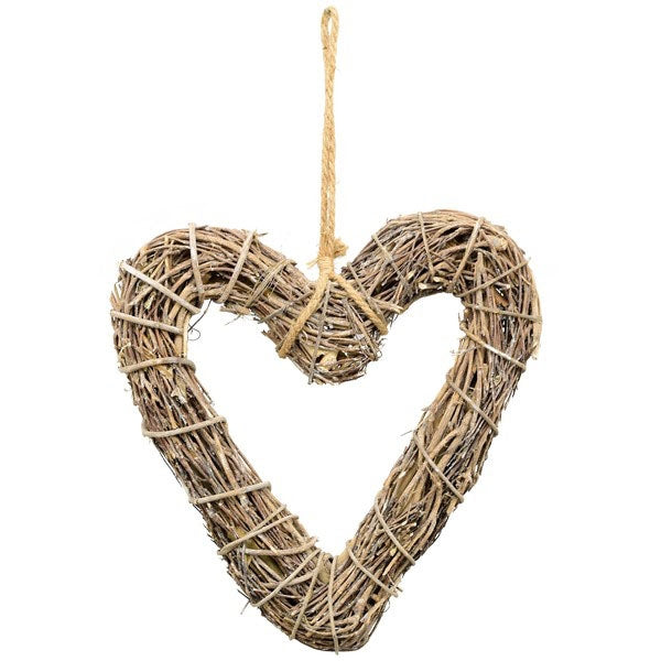 Exner Herz Hänger Willow aus Rattan braun