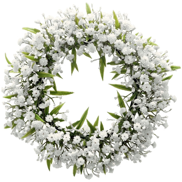 Exner Schleierkraut Kranz künstlich weiße Blüten 17 cm Ø