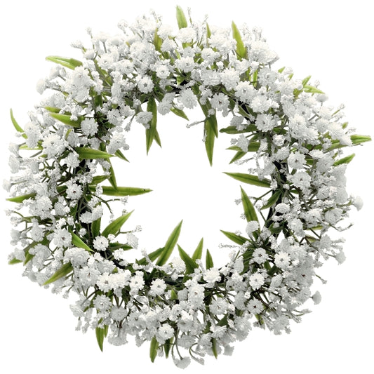 Exner Schleierkraut Kranz künstlich weiße Blüten 17 cm Ø