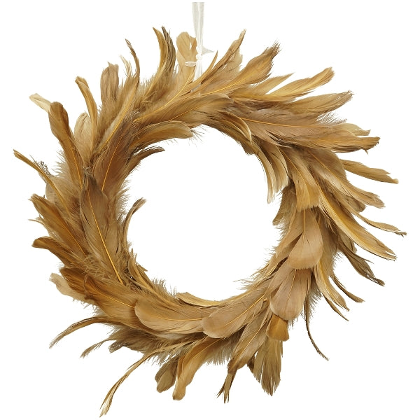 Exner Feder Kranz braun beige 35,0 cm Ø