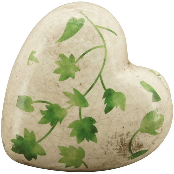 Exner Steingut Herz mit Efeu Ranke