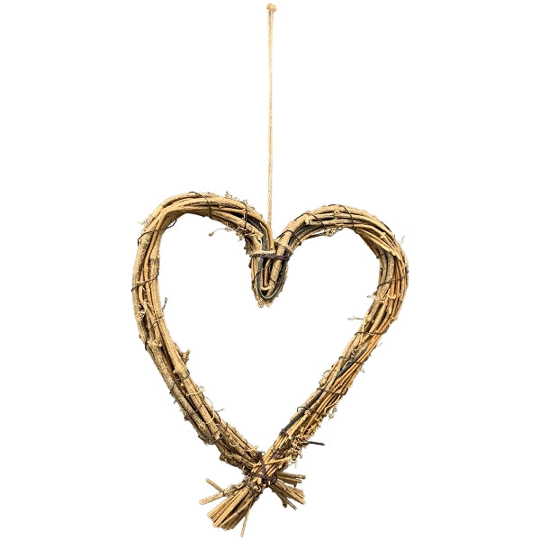 Exner Herz Hänger Willow Rattan 30 cm H