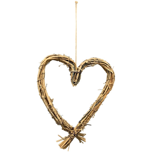 Exner Herz Hänger Willow Rattan 30 cm H