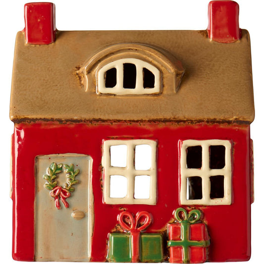 IB Laursen Teelicht Haus rot mit Geschenke