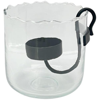 Exner Glas Windlicht Verre 10 cm H mit Kerzenhalter