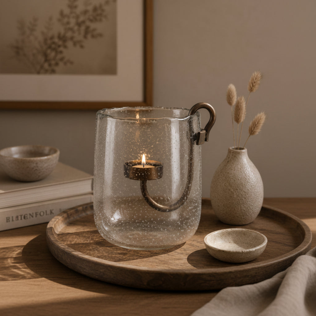 Exner kleines Windlicht Verre mit Kerzenhalter 9,5 cm H