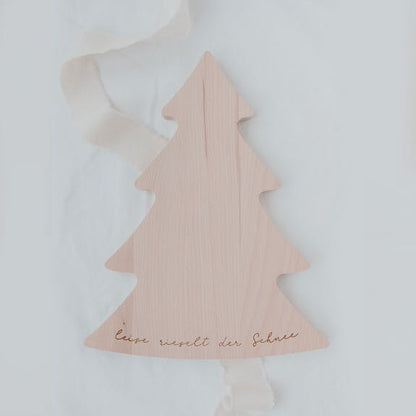 Eulenschnitt Holz Brett Tanne Leise rieselt der Schnee