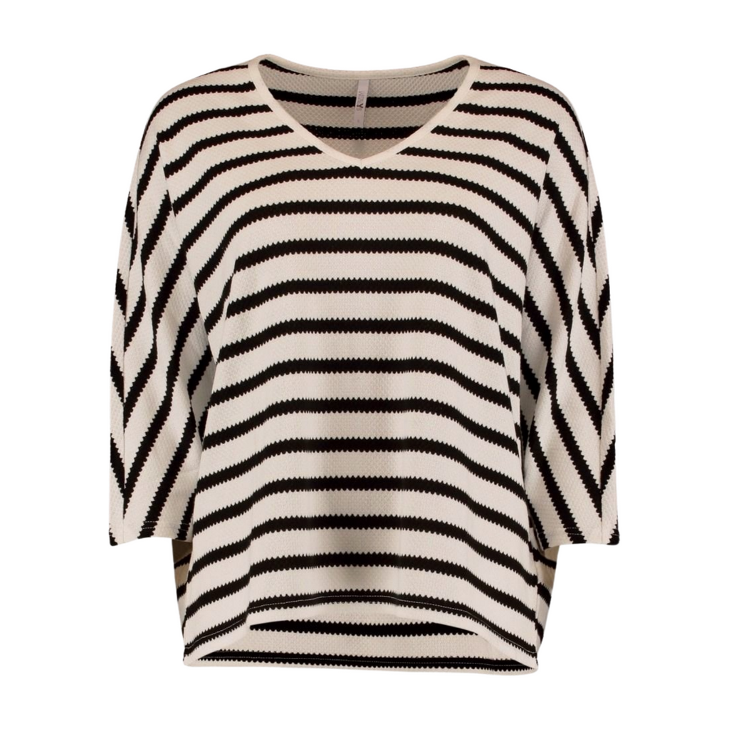 Hailys 3/4 Arm Shirt Co44ra weiß & schwarz gestreift