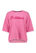 Hailys 1/2 T-Shirt Pa44li pink rosa gestreift Schriftzug Bisous
